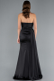 Robe de Soirée Longue Satin Noir ABU4841