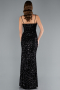Robe de Soirée Longue Squameuse Noir ABU4842