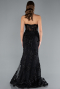 Robe Queue de Poisson Longue Noir ABU5803