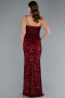 Robe de Soirée Longue Squameuse Rouge Bordeaux ABU4842