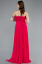 Robe de Soirée Longue Mousseline Fushia ABU4866