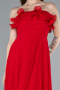 Robe de Soirée Longue Mousseline Rouge ABU4866
