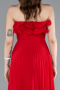 Robe de Soirée Longue Mousseline Rouge ABU4866