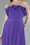 Robe de Soirée Longue Mousseline Violet ABU4866