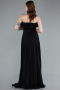 Robe de Soirée Longue Mousseline Noir ABU4866