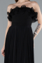 Robe de Soirée Longue Mousseline Noir ABU4866