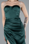 Robe de Soirée Longue Satin Émeraude ABU3198