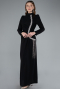 Tenue de Soirée Voilée Longue Noir ABU4877
