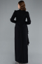 Tenue de Soirée Voilée Longue Mousseline Noir ABU4879