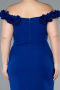 Robe De Fête Grande Taille Midi Bleu Saxe ABK2318