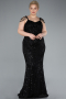 Robe De Fiançailles Grande Taille Longue Noir ABU4890