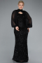 Robe De Fiançailles Grande Taille Longue Noir ABU4890