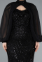 Robe De Fiançailles Grande Taille Longue Noir ABU4890