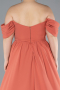 Robe De Soirée Grande Taille Mousseline Longue Pêche ABU3738