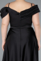 Robe Grande Taille Longue Satin Noir ABU4869