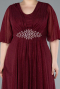 Robe Grande Taille Longue Rouge Bordeaux ABU4887