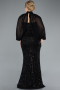 Robe De Fiançailles Grande Taille Longue Noir ABU4890