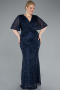 Robe De Soirée Grande Taille Longue Bleu Marine ABU4542