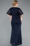 Robe De Soirée Grande Taille Longue Bleu Marine ABU4542