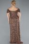 Robe De Soirée Grande Taille Longue Squameuse Cuivre ABU4863