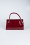 Sac de Soirée Luxe Cuir Verni Rouge Bordeaux KC163