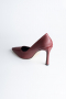 Stiletto Cuir Verni Rouge Bordeaux AB1133