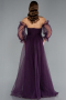 Robe De Soirée Longue Violet Foncé ABU2076