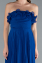 Robe de Soirée Longue Mousseline Bleu Saxe ABU4866