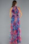 Robe De Cérémonie Longue Bleu Saxe ABU674