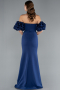 Robe Queue de Poisson Longue Bleu Marine ABU5013