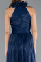 Robe de Soirée Longue Mousseline Bleu Marine ABU4811