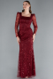 Robe De Soirée Longue Rouge Bordeaux ABU4603