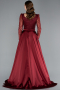 Robe De Soirée Longue Rouge Bordeaux ABU4603