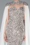 Robe de Soirée Longue Squameuse Beige ABU4910