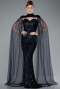 Robe de Soirée Longue Squameuse Bleu Marine ABU4910