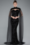 Robe de Soirée Longue Squameuse Noir ABU4910