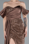 Robe De Soirée Squameuse Longue Cuivre ABU4085