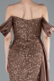 Robe De Soirée Squameuse Longue Cuivre ABU4085