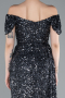 Robe De Soirée Squameuse Longue Anthracite ABU4843