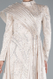 Tenue de Soirée Voilée Longue Beige ABU4932