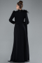 Tenue de Soirée Voilée Longue Noir ABU4934