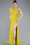 Robe Queue De Poisson Mousseline Longue Pistache vert ABU4091