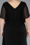 Robe de Soirée Grande Taille Longue Mousseline Noir ABU4911
