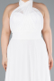 Robe Grande Taille Longue Mousseline Blanc ABU4951