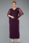 Robe de Soirée Grande Taille Midi Mousseline Violet ABK2333
