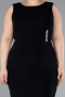 Robe de Soirée Grande Taille Midi Noir ABK2338