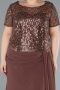 Robe De Soirée Grande Taille Mousseline Longue Cuivre ABU4806