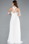 Robe de Soirée Longue Mousseline Blanc ABU4965