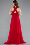 Robe de Soirée Longue Mousseline Rouge ABU4965