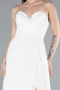Robe de Soirée Longue Mousseline Blanc ABU4966